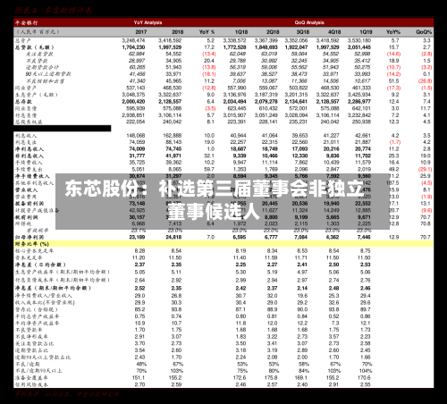 东芯股份：补选第三届董事会非独立董事候选人
